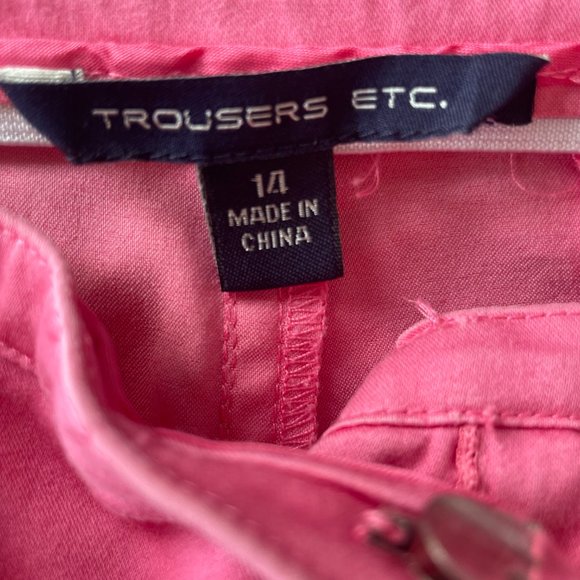 Trouser Etc. Pink Straight Leg Casual Summer Pants, Size 14 - Picture 3 of 9